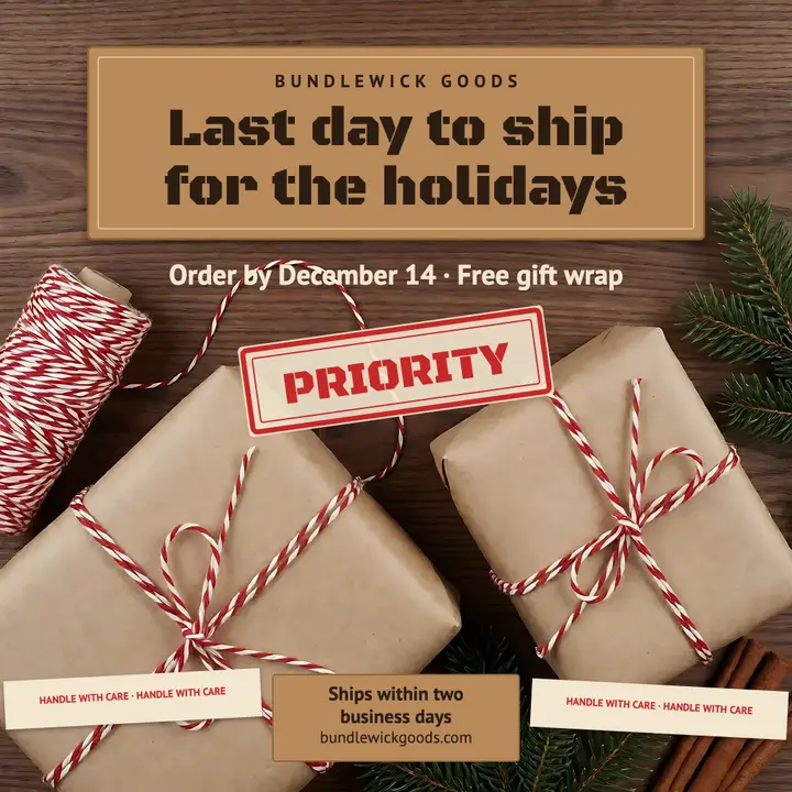 Holiday shipping cutoff post: holiday shipping deadline post template