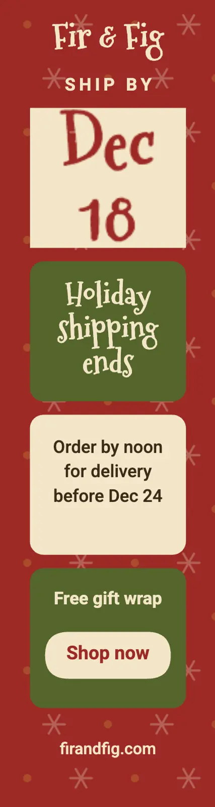 Holiday shipping deadline skyscraper template