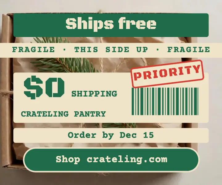 Crateling Pantry holiday free shipping banner template