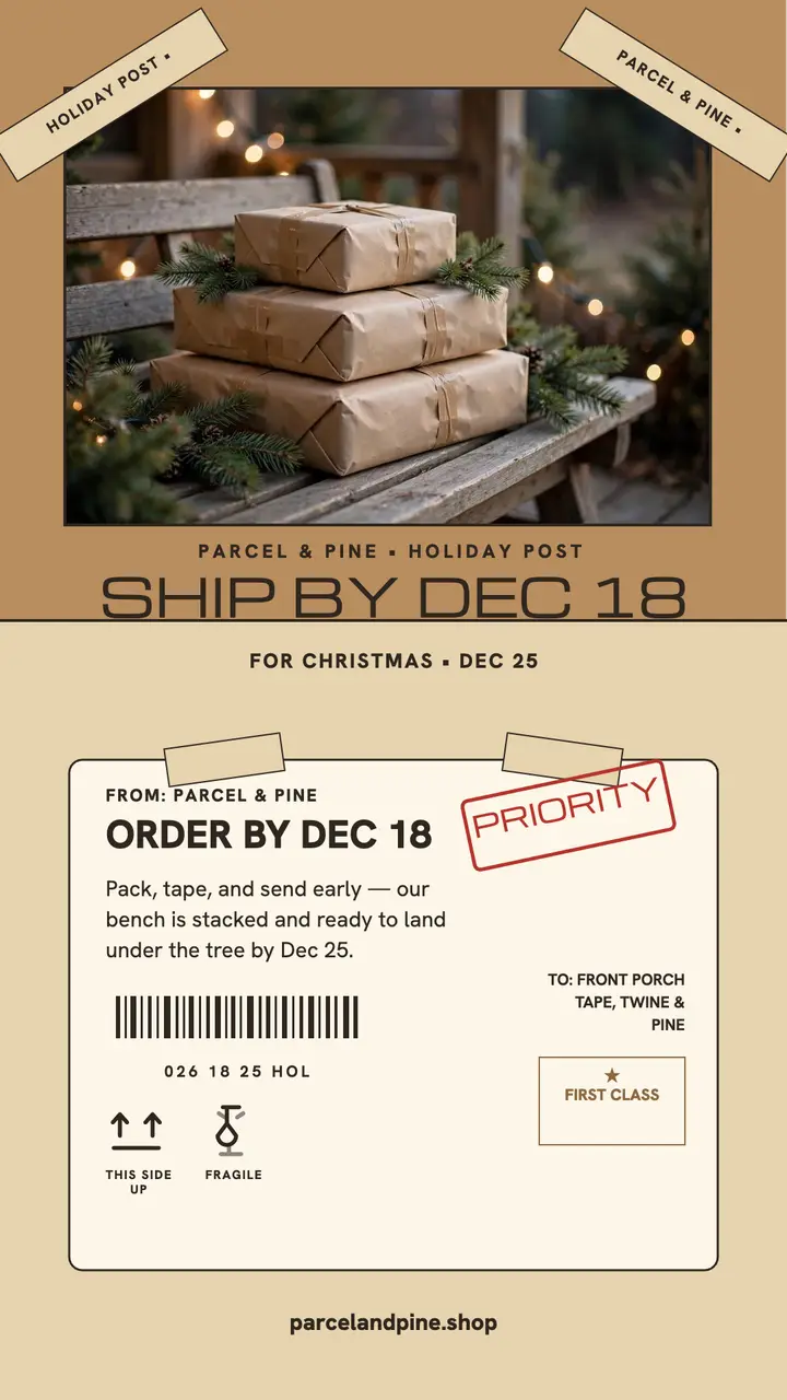 Parcel and Pine holiday shipping story template