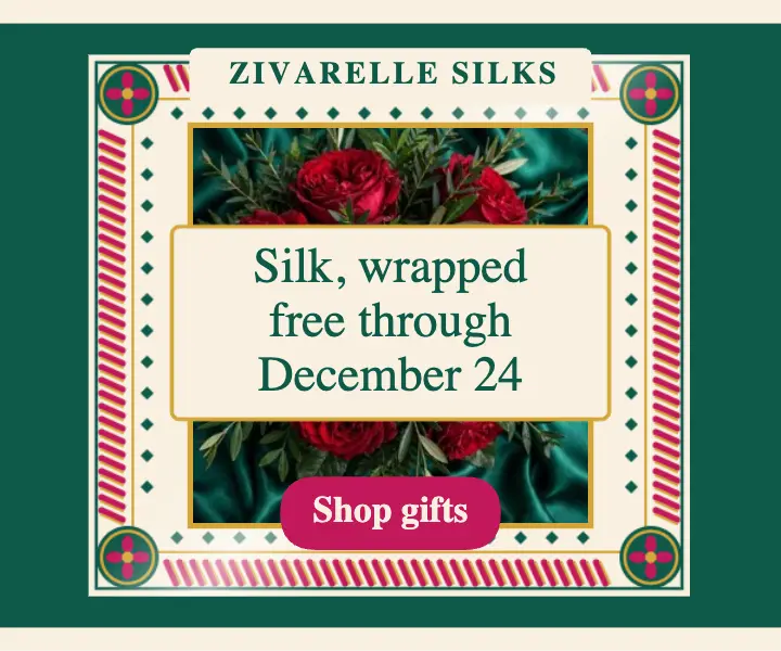 Silk scarf holiday gift ad, medium rectangle template