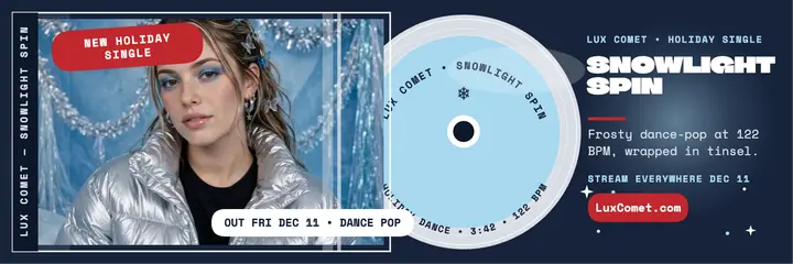 Snowlight Spin holiday single CD header: holiday single header template