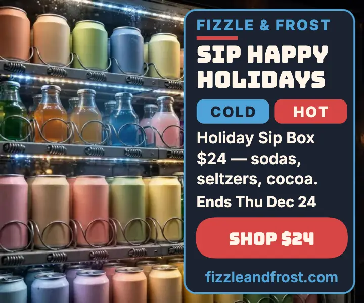 Fizzle and Frost holiday sip ad template