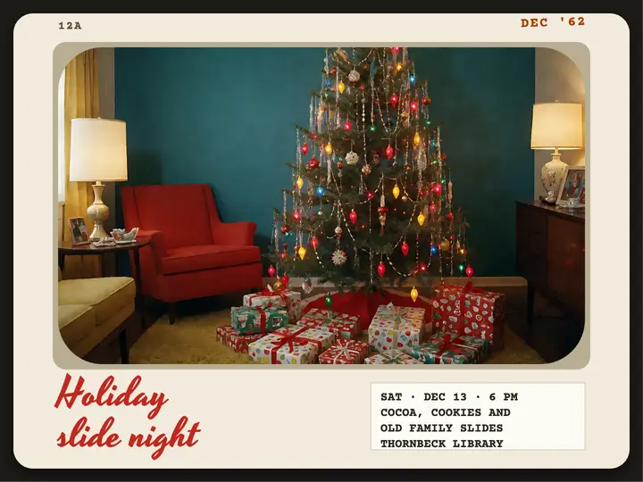 Holiday slide night: holiday slide night event slide template