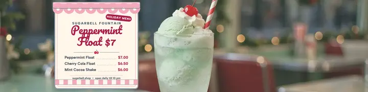 Sugarbell holiday soda float banner template