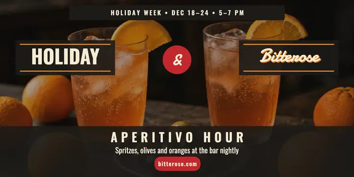 Bitterose holiday aperitivo hour post template