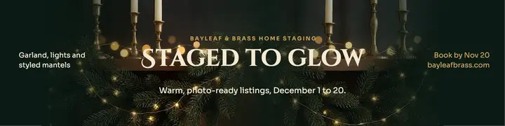 Holiday home staging, moody glow template