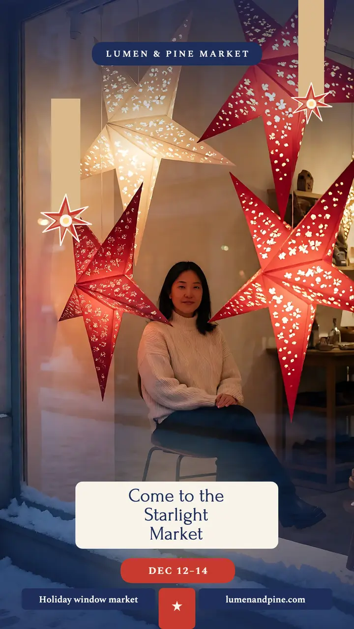 Lumen and Pine holiday market story template