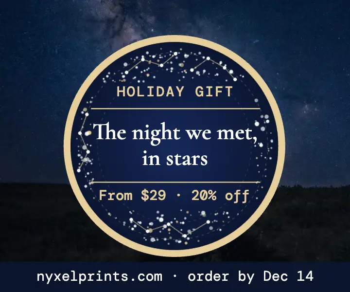 Holiday star map print gift ad template