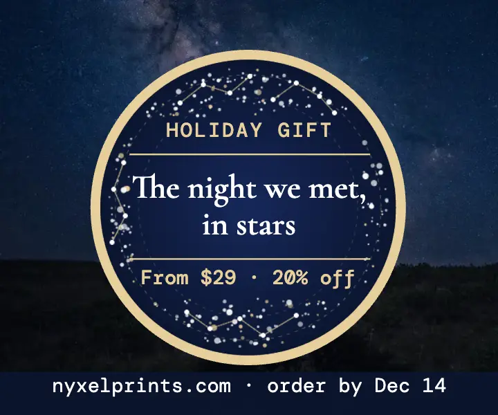 Holiday star map print gift ad template
