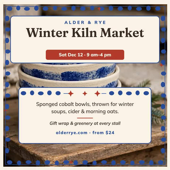 Alder and Rye holiday stoneware market post template