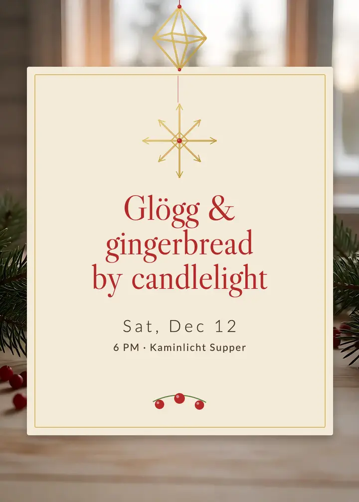 Candlelight holiday supper invitation: holiday supper invitation template