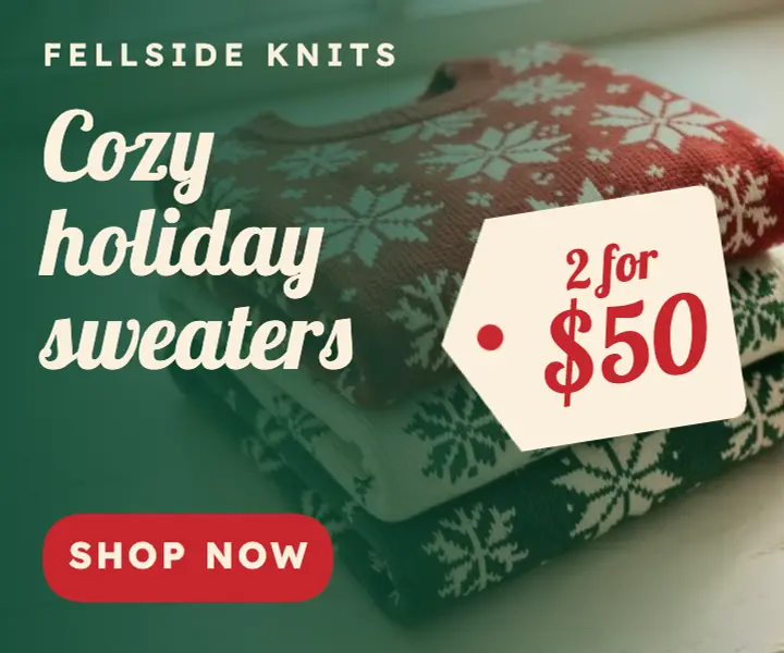 Holiday sweaters 2 for $50 ad template