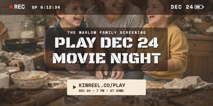 Marlow family holiday tape movie night template