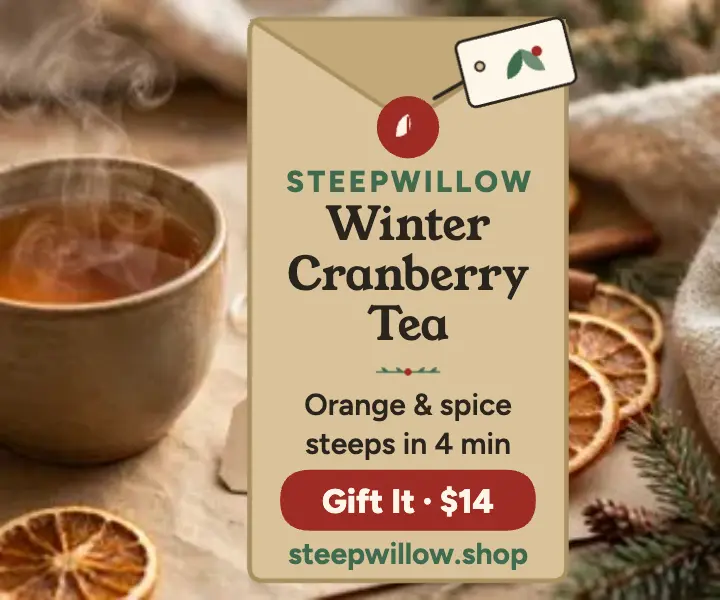 Steepwillow winter cranberry tea gift ad template