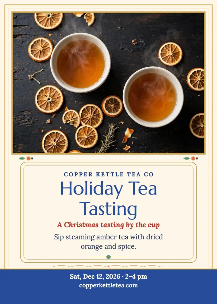 Holiday tea tasting cloisonne invite template