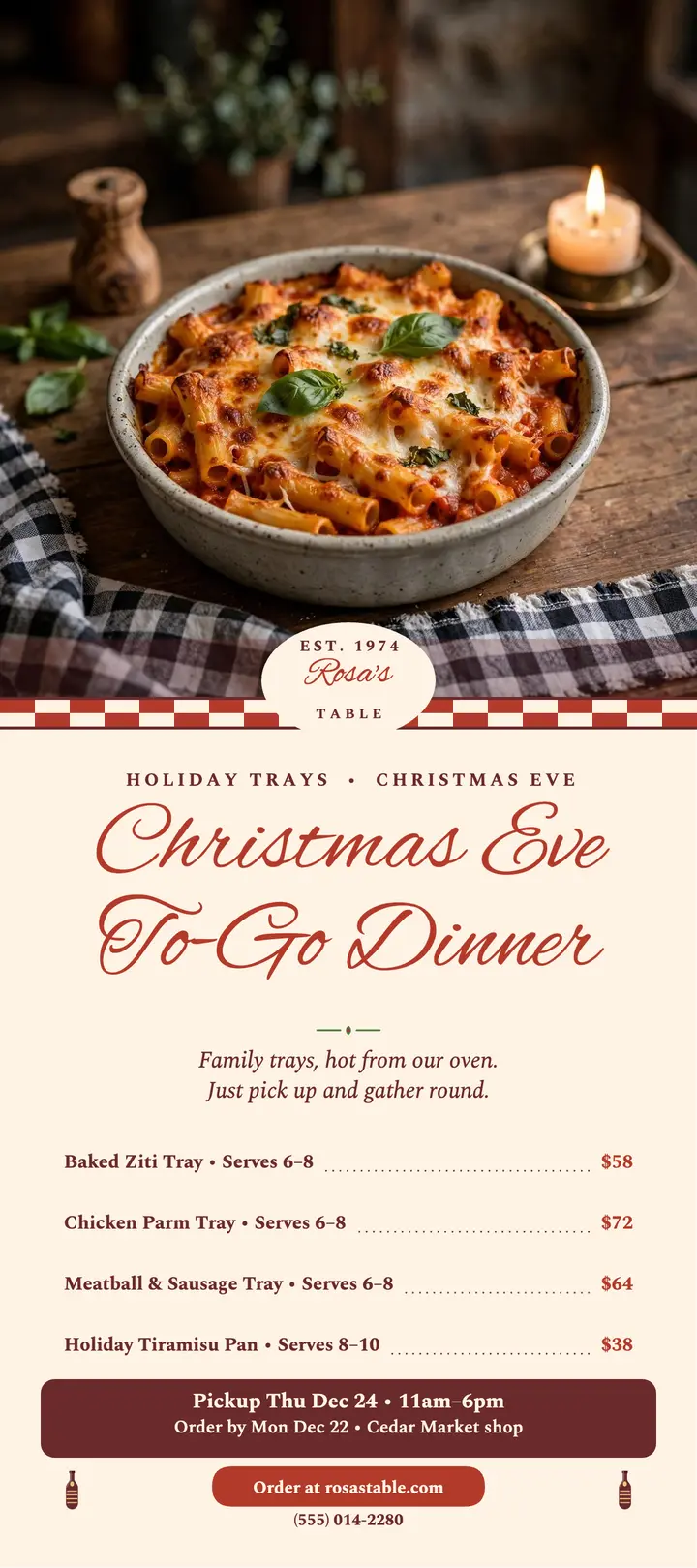 Rosa's Table Christmas Eve trays card template