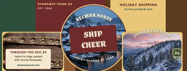 Stowaway holiday trunk labels cover template