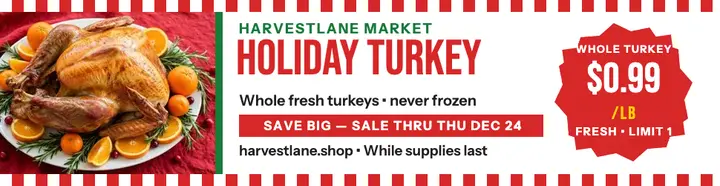 Harvestlane holiday turkey sale billboard template