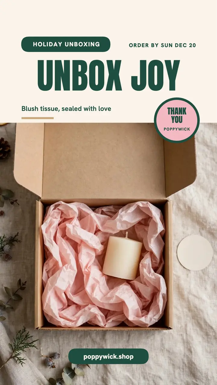 Poppywick holiday unboxing story template