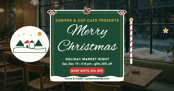 Juniper and Cup Christmas market post template