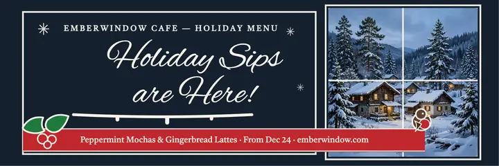 Emberwindow holiday sips painted window header template
