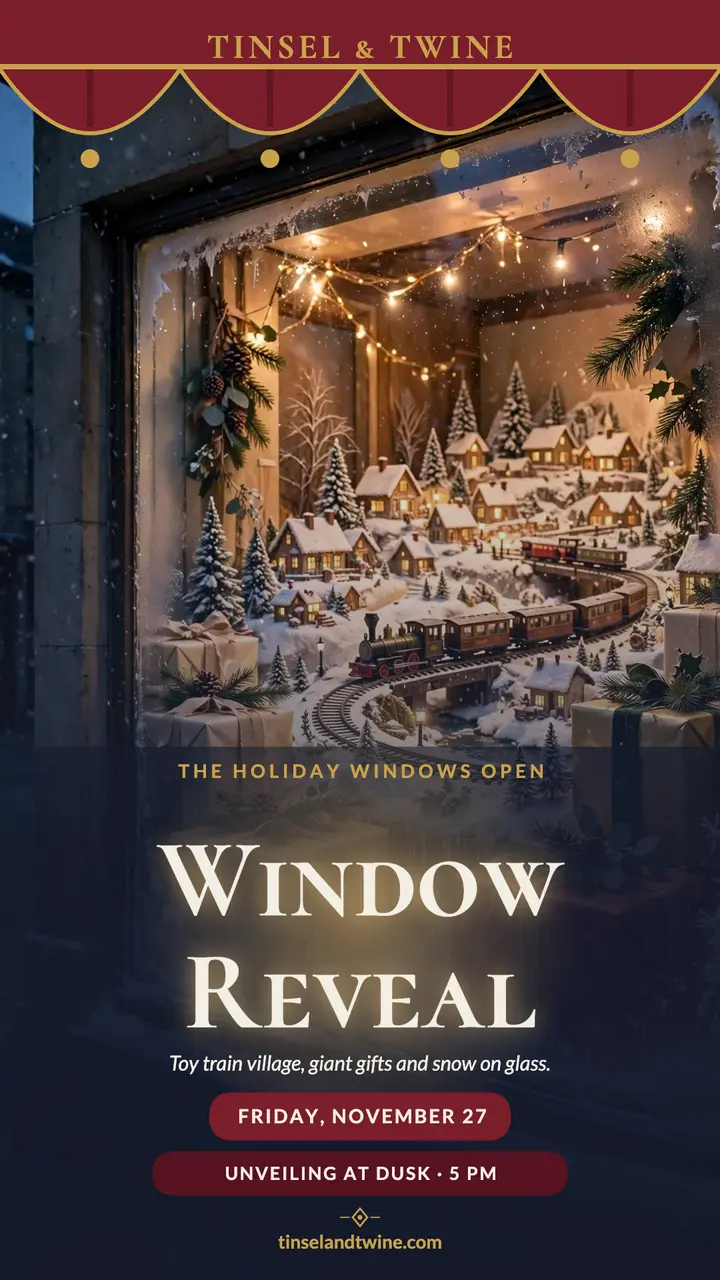 Tinsel and Twine holiday window reveal story template
