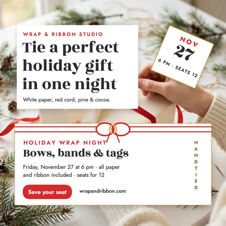 Wrap and Ribbon holiday wrap night template