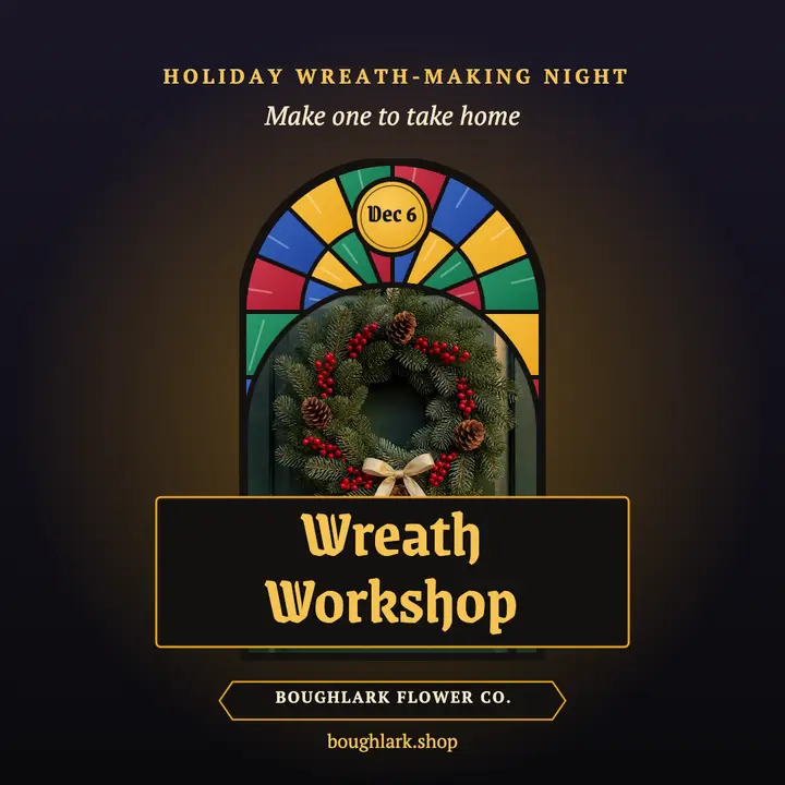 Holiday wreath workshop stained glass post template