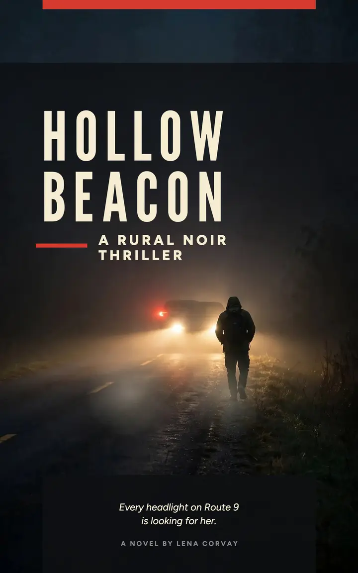 Hollow Beacon rural noir thriller cover template