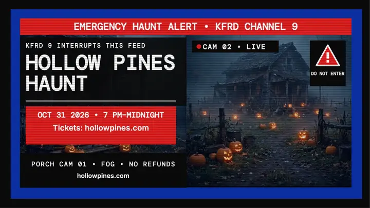 Hollow Pines Haunt alert thumbnail template