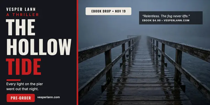 Hollow Tide thriller ebook drop post template