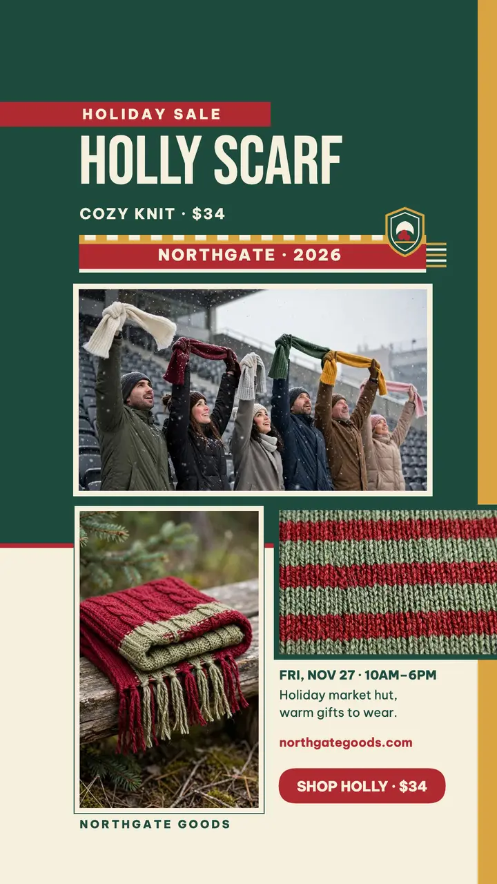 Holly scarf holiday sale story template
