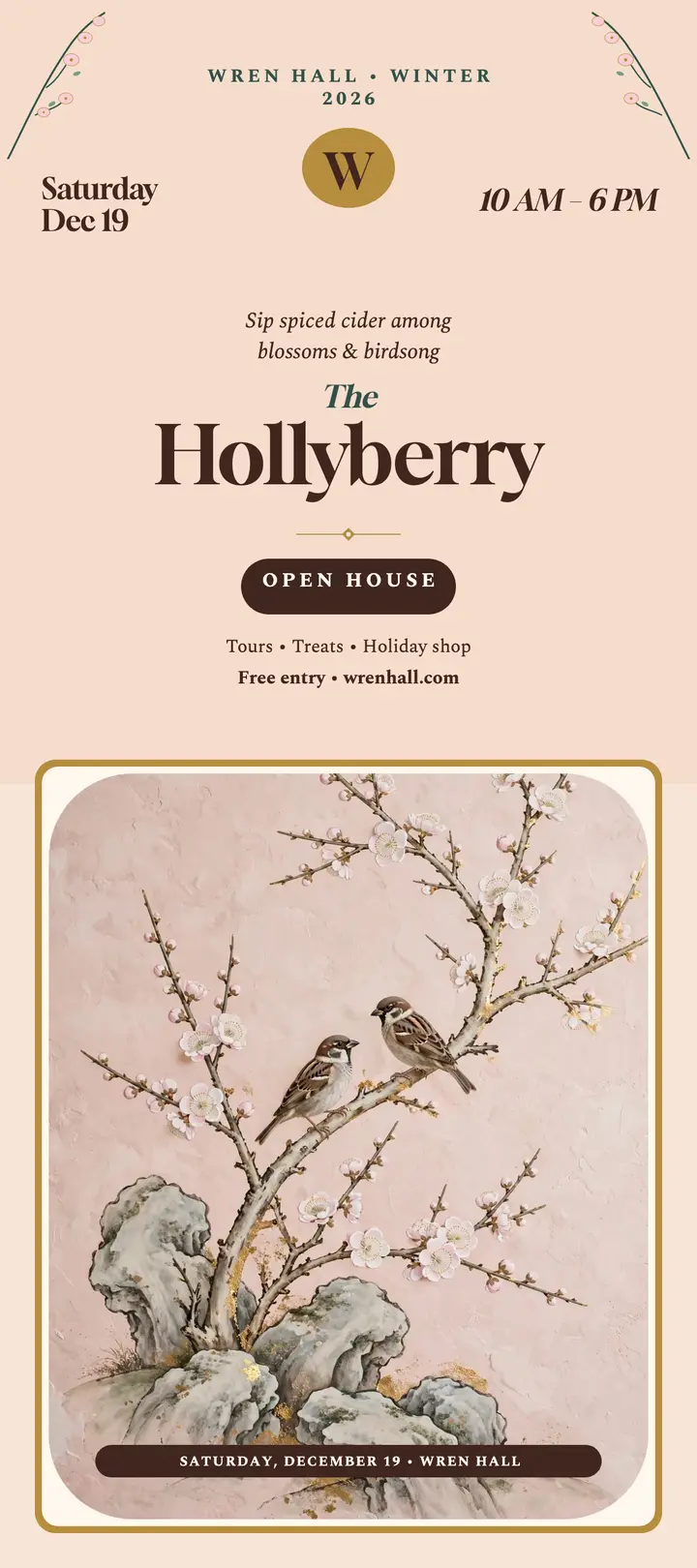 Hollyberry open house chinoiserie card template