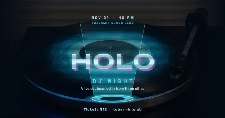 Tobermin Sound Club hologram DJ night post template