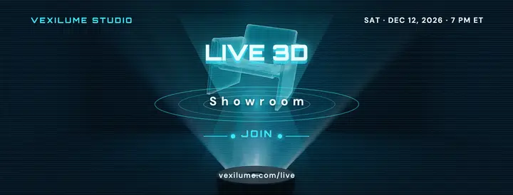Live 3D showroom demo Facebook cover, hologram template