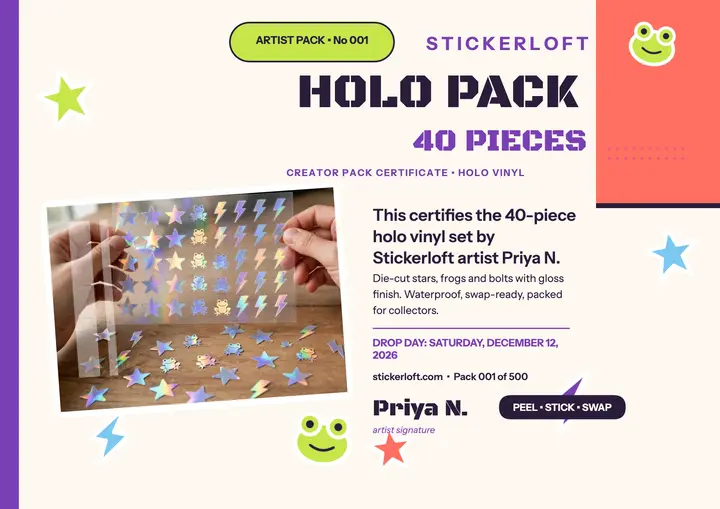 Stickerloft holo pack certificate: sticker pack certificate template