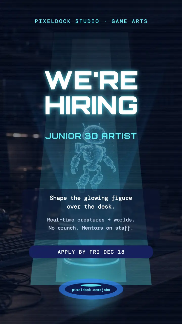 Pixeldock game studio hiring story: hiring story template