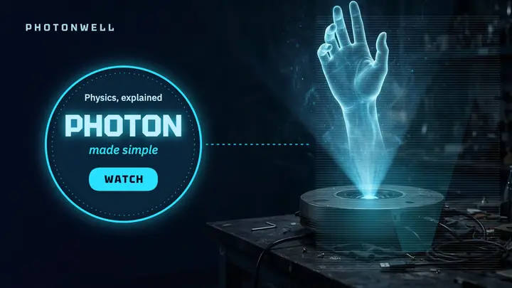 Photonwell hologram physics explainer thumbnail template
