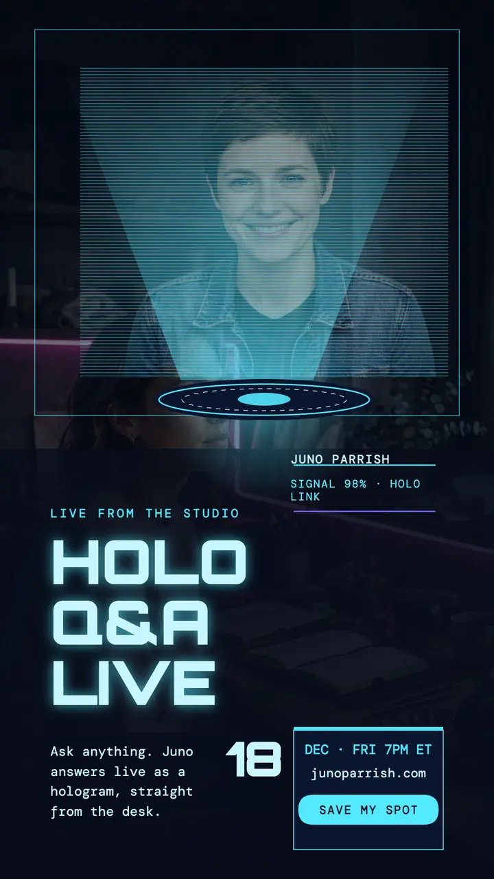 Juno Parrish hologram Q&A story template
