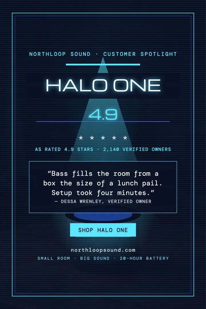 Northloop Sound Halo One review poster template