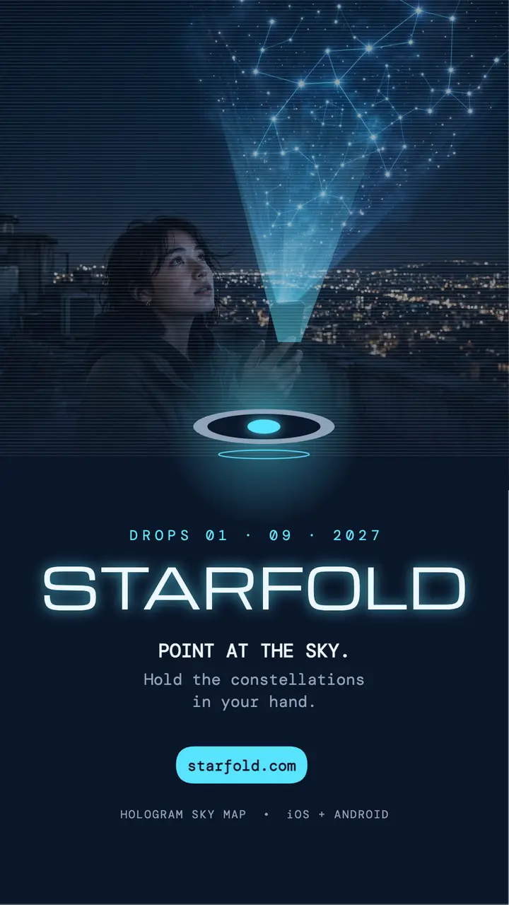 Starfold stargazing app launch teaser story template
