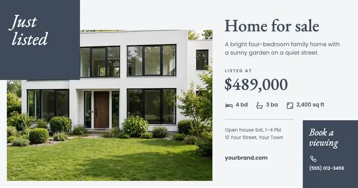 Home for sale listing post template