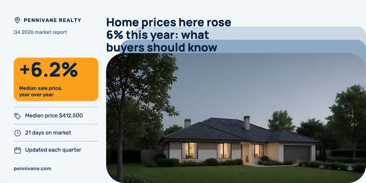 Home price market report post, Pennivane Realty template