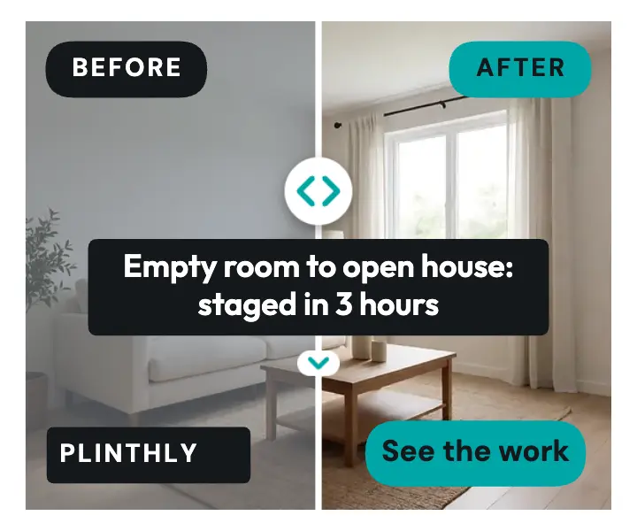 Plinthly Staging before and after slider ad: home staging ad template
