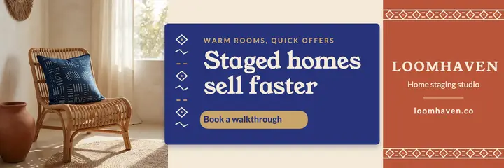 Staged homes sell faster boho header template