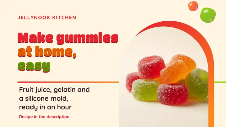 Homemade gummy candy video thumbnail template