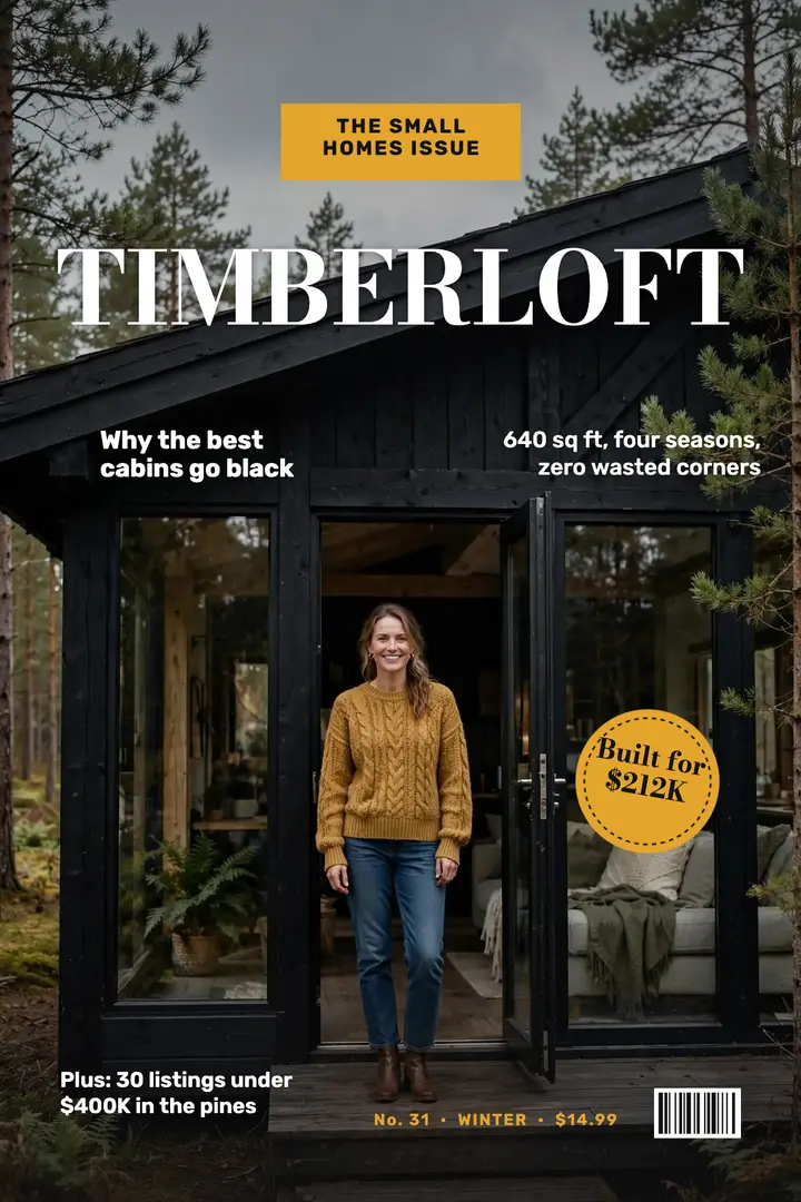 Timberloft homes magazine cover poster template