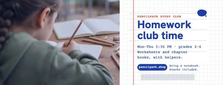 Pencilpath homework club notebook cover template