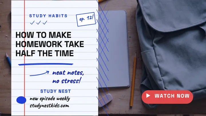 Study Nest homework habits thumbnail template